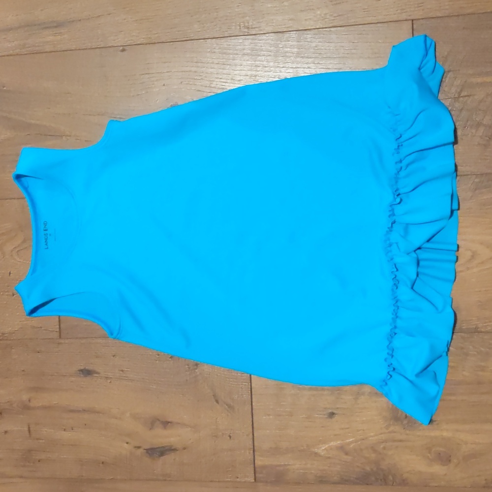 NEW! Lands End Girls Swim Coverup Dress in Turquoise with UPF, size M (5/6)